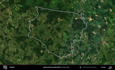 gmina Gorowo Ilaweckie. Polonya 'nın idari bölgesini Haziran 2019' da çekilen Kopernik Nöbetçi karolarından oluşan bir uydu görüntüsüne göre özetledik.