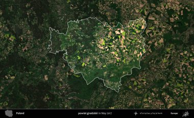 powiat grodziski. Polonya 'nın idari alanı, Mayıs 2017' de çekilen Kopernik Nöbetçi karolarından oluşan koyu renkli bir uydu görüntüsü üzerinde vurgulandı ve özetlendi.