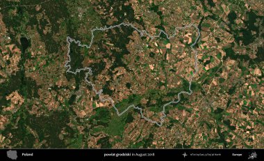 powiat grodziski. Polonya 'nın idari bölgesini Ağustos 2018' de çekilen Kopernik Nöbetçi karolarından oluşan bir uydu görüntüsüne göre özetledik.