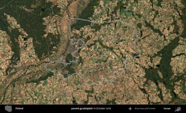 powiat grudziadzki. Polonya 'nın idari bölgesini, Ekim 2018' de çekilen Kopernik Nöbetçi karolarından oluşan bir uydu görüntüsüne göre özetledik.