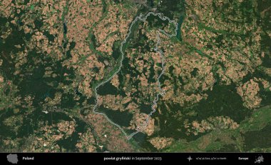 powiat gryfinski. Eylül 2023 'te çekilen Copernicus Sentinel karolarından oluşan bir uydu görüntüsü üzerine Polonya' nın idari bölgesinin ana hatlarını belirledik.