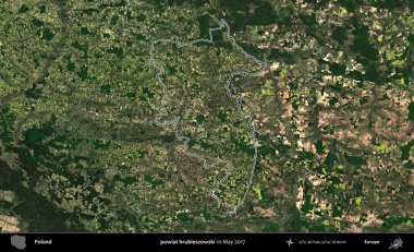 powiat hrubieszowski. Mayıs 2017 'de çekilen Kopernik Nöbetçi karolarından oluşan bir uydu görüntüsü üzerine Polonya' nın idari bölgesinin ana hatlarını belirledik.