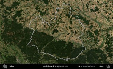 powiat janowski. Eylül 2023 'te çekilen Copernicus Sentinel karolarından oluşan bir uydu görüntüsü üzerine Polonya' nın idari bölgesinin ana hatlarını belirledik.