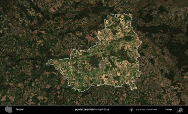 powiat jarocinski. Polonya 'nın idari alanı, Nisan 2019' da çekilen Kopernik Nöbetçi karolarından oluşan koyu renkli bir uydu görüntüsü üzerine vurgulandı ve özetlendi.