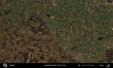 powiat jaworski. Copernicus Sentinel 'in Mart 2025' te çekilmiş uydu görüntüsü üzerine Polonya 'nın idari bölgesi