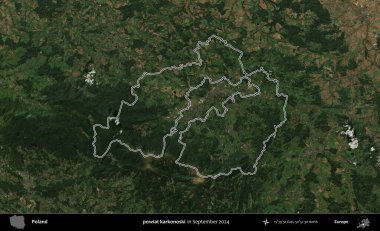 powiat karkonoski. Eylül 2024 'te çekilen Kopernik Nöbetçi karolarından oluşan bir uydu görüntüsünde Polonya' nın idari bölgesinin ana hatları belirlendi