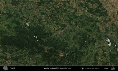 powiat karkonoski. Eylül 2024 'te çekilen Kopernik Sentinel karolarından oluşan uydu görüntüsü üzerine Polonya' nın idari bölgesi