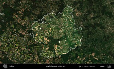powiat kepinski. Polonya 'nın idari alanı, Mayıs 2017' de çekilen Kopernik Nöbetçi karolarından oluşan koyu renkli bir uydu görüntüsü üzerinde vurgulandı ve özetlendi.