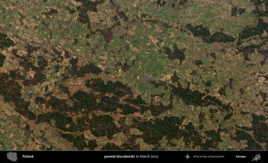 powiat kluczborski. Copernicus Sentinel 'in Mart 2025' te çekilmiş uydu görüntüsü üzerine Polonya 'nın idari bölgesi