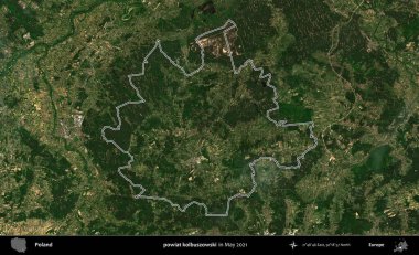 powiat kolbuszowski. Mayıs 2021 'de çekilen Kopernik Nöbetçi karolarından oluşan bir uydu görüntüsü üzerine Polonya' nın idari bölgesinin ana hatlarını belirledik.