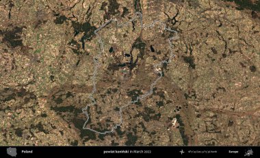 powiat koninski. Polonya 'nın idari bölgesini Mart 2022' de çekilen Kopernik Sentinel karolarından oluşan bir uydu görüntüsü ile özetledik.