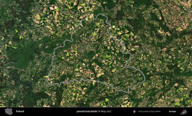 powiat koscianski. Mayıs 2017 'de çekilen Kopernik Nöbetçi karolarından oluşan bir uydu görüntüsü üzerine Polonya' nın idari bölgesinin ana hatlarını belirledik.