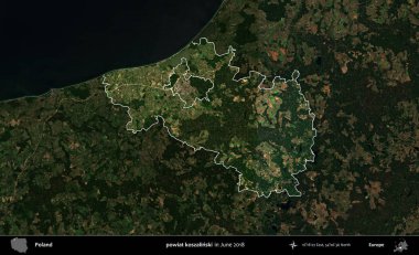 powiat koszalinski. Polonya 'nın idari alanı, Haziran 2018' de çekilen Kopernik Nöbetçi karolarından oluşan koyu renkli bir uydu görüntüsüyle vurgulandı ve özetlendi