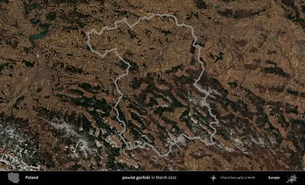 powiat gorlicki. Polonya 'nın idari bölgesini Mart 2022' de çekilen Kopernik Sentinel karolarından oluşan bir uydu görüntüsü ile özetledik.