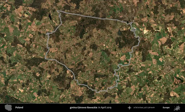gmina Gorowo Ilaweckie. Polonya 'nın idari bölgesini Nisan 2019' da çekilen Kopernik Nöbetçi karolarından oluşan bir uydu görüntüsüne göre özetledik.
