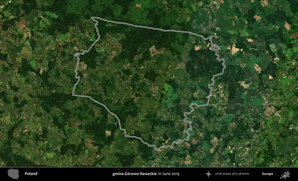 gmina Gorowo Ilaweckie. Polonya 'nın idari bölgesini Haziran 2019' da çekilen Kopernik Nöbetçi karolarından oluşan bir uydu görüntüsüne göre özetledik.