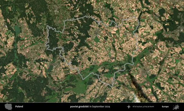 powiat grodziski. Eylül 2024 'te çekilen Kopernik Nöbetçi karolarından oluşan bir uydu görüntüsünde Polonya' nın idari bölgesinin ana hatları belirlendi