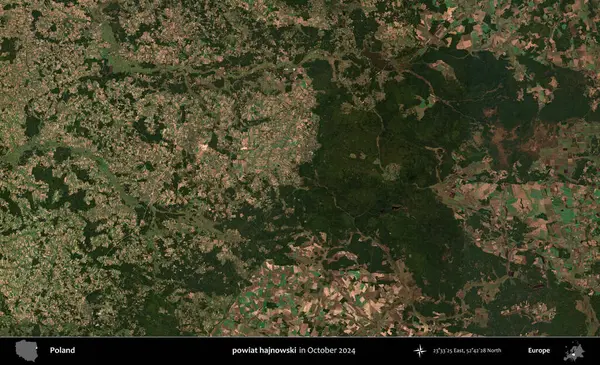 powiat hajnowski. Polonya 'nın idari bölgesi, Kopernik Sentinel' in Ekim 2024 'te çekilmiş uydu görüntüsü üzerine kurulmuştur.