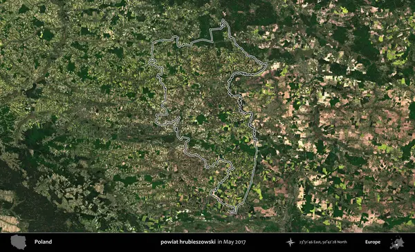 powiat hrubieszowski. Mayıs 2017 'de çekilen Kopernik Nöbetçi karolarından oluşan bir uydu görüntüsü üzerine Polonya' nın idari bölgesinin ana hatlarını belirledik.