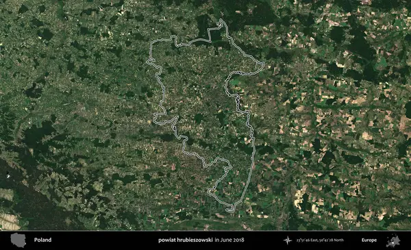 powiat hrubieszowski. Polonya 'nın idari bölgesini Haziran 2018' de çekilen Kopernik Nöbetçi karolarından oluşan bir uydu görüntüsüne göre özetledik.