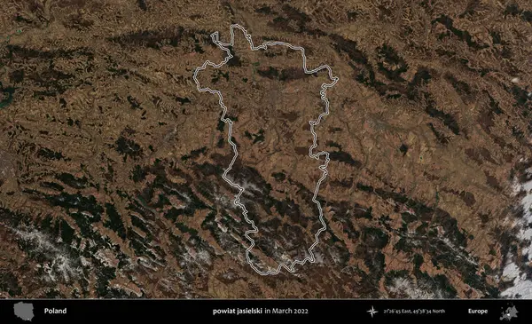 Powiat Jaselski. Polonya 'nın idari bölgesini Mart 2022' de çekilen Kopernik Sentinel karolarından oluşan bir uydu görüntüsü ile özetledik.