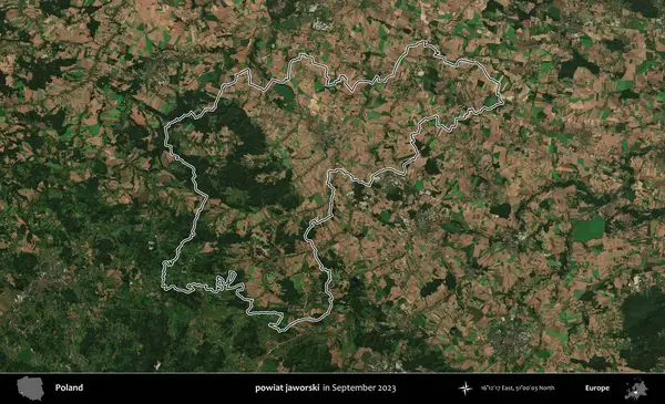 powiat jaworski. Eylül 2023 'te çekilen Copernicus Sentinel karolarından oluşan bir uydu görüntüsü üzerine Polonya' nın idari bölgesinin ana hatlarını belirledik.