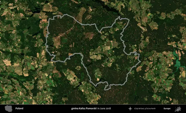 gmina Kalisz Pomorski. Polonya 'nın idari bölgesini Haziran 2018' de çekilen Kopernik Nöbetçi karolarından oluşan bir uydu görüntüsüne göre özetledik.