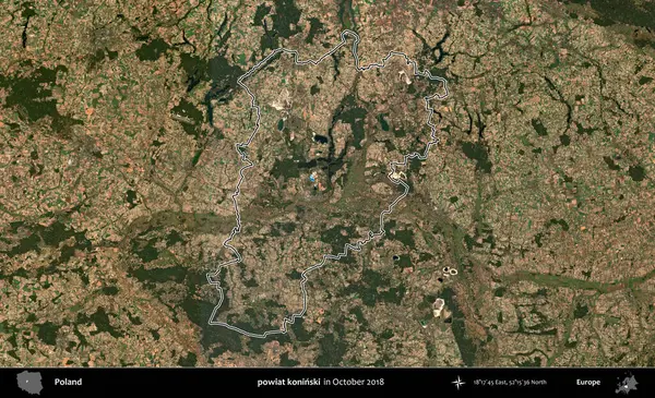 powiat koninski. Polonya 'nın idari bölgesini, Ekim 2018' de çekilen Kopernik Nöbetçi karolarından oluşan bir uydu görüntüsüne göre özetledik.