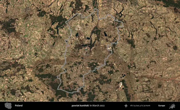 powiat koninski. Polonya 'nın idari bölgesini Mart 2022' de çekilen Kopernik Sentinel karolarından oluşan bir uydu görüntüsü ile özetledik.