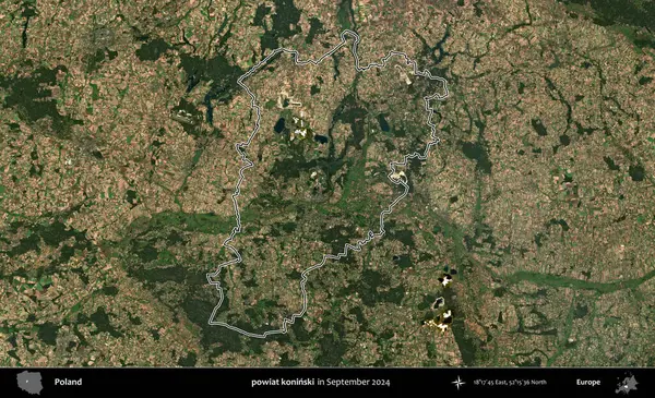 powiat koninski. Eylül 2024 'te çekilen Kopernik Nöbetçi karolarından oluşan bir uydu görüntüsünde Polonya' nın idari bölgesinin ana hatları belirlendi