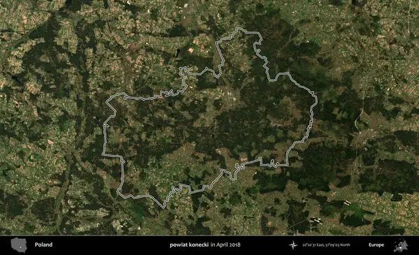 powiat konecki. Polonya 'nın idari bölgesini, Nisan 2018' de çekilen Kopernik Nöbetçi karolarından oluşan bir uydu görüntüsüne göre özetledik.