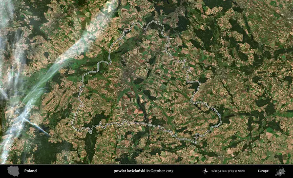 powiat koscianski. Polonya 'nın idari bölgesini, Ekim 2017' de çekilen Kopernik Nöbetçi karolarından oluşan bir uydu görüntüsüne göre özetledik.