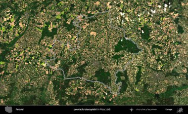 powiat krotoszynski. Mayıs 2018 'de çekilen Kopernik Nöbetçi karolarından oluşan bir uydu görüntüsü üzerine Polonya' nın idari bölgesinin ana hatlarını belirledik.