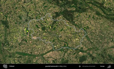 powiat kutnowski. Mayıs 2024 'te çekilen Kopernik Nöbetçi karolarından oluşan bir uydu görüntüsünde Polonya' nın idari bölgesinin ana hatları belirlendi