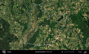 powiat kwidzynski. Mayıs 2018 'de çekilen Kopernik Nöbetçi karolarından oluşan bir uydu görüntüsü üzerine Polonya' nın idari bölgesinin ana hatlarını belirledik.