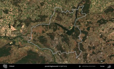 Powiat Lejyononowski. Polonya 'nın idari bölgesini Nisan 2019' da çekilen Kopernik Nöbetçi karolarından oluşan bir uydu görüntüsüne göre özetledik.