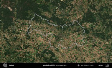 powiat legnicki. Eylül 2023 'te çekilen Copernicus Sentinel karolarından oluşan bir uydu görüntüsü üzerine Polonya' nın idari bölgesinin ana hatlarını belirledik.