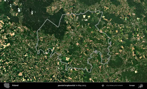 powiat krapkowicki. Polonya 'nın idari bölgesini Mayıs 2023' te çekilen Kopernik Nöbetçi karolarından oluşan bir uydu görüntüsüne göre özetledik.