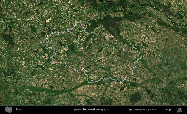 powiat kutnowski. Mayıs 2018 'de çekilen Kopernik Nöbetçi karolarından oluşan bir uydu görüntüsü üzerine Polonya' nın idari bölgesinin ana hatlarını belirledik.