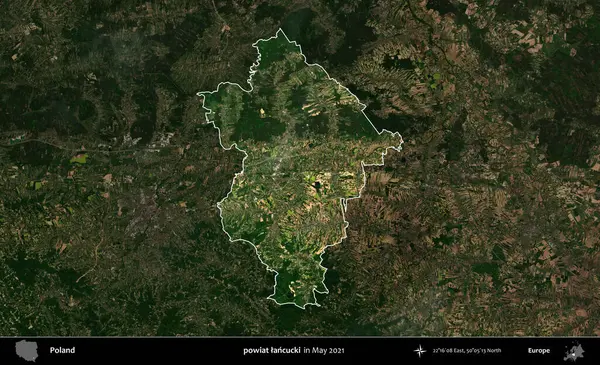 powiat lancucki. Polonya 'nın idari alanı, Mayıs 2021' de çekilen Kopernik Nöbetçi karolarından oluşan koyu renkli bir uydu görüntüsüyle vurgulandı ve özetlendi