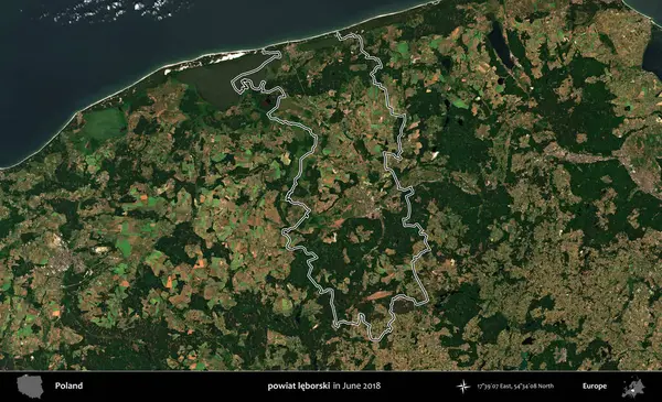 powiat leborski. Polonya 'nın idari bölgesini Haziran 2018' de çekilen Kopernik Nöbetçi karolarından oluşan bir uydu görüntüsüne göre özetledik.