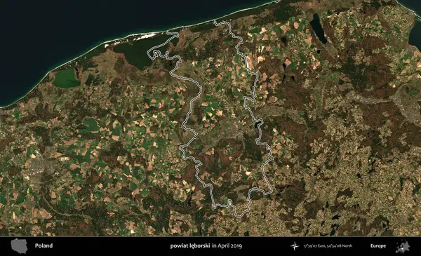 powiat leborski. Polonya 'nın idari bölgesini Nisan 2019' da çekilen Kopernik Nöbetçi karolarından oluşan bir uydu görüntüsüne göre özetledik.