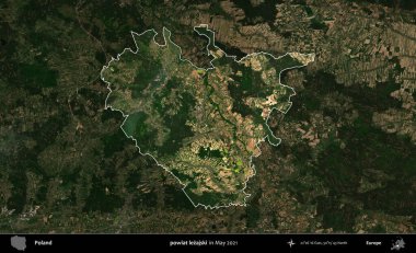 powiat lezajski. Polonya 'nın idari alanı, Mayıs 2021' de çekilen Kopernik Nöbetçi karolarından oluşan koyu renkli bir uydu görüntüsüyle vurgulandı ve özetlendi