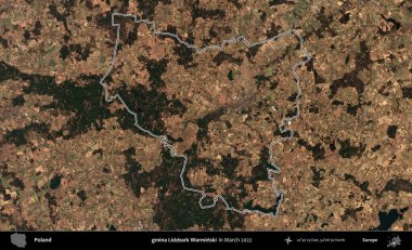 gmina Lidzbark Warminski. Polonya 'nın idari bölgesini Mart 2022' de çekilen Kopernik Sentinel karolarından oluşan bir uydu görüntüsü ile özetledik.