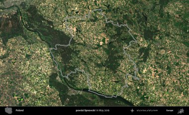 powiat lipnowski. Mayıs 2016 'da çekilen Kopernik Nöbetçi karolarından oluşan uydu görüntüsünde Polonya' nın idari bölgesinin ana hatları belirlendi