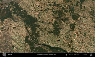 powiat lipnowski. Polonya 'nın idari bölgesi, Ekim 2018' de çekilen Kopernik Sentinel karolarından oluşan bir uydu görüntüsü üzerine kurulmuştur.