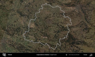 wojewodztwo lodzkie. Polonya 'nın idari bölgesini Nisan 2020' de çekilen Kopernik Nöbetçi karolarından oluşan bir uydu görüntüsüne göre özetledik.