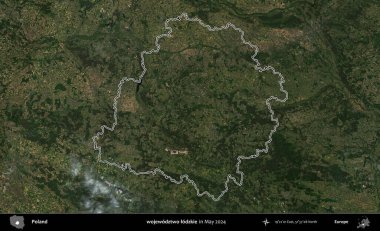 wojewodztwo lodzkie. Mayıs 2024 'te çekilen Kopernik Nöbetçi karolarından oluşan bir uydu görüntüsünde Polonya' nın idari bölgesinin ana hatları belirlendi