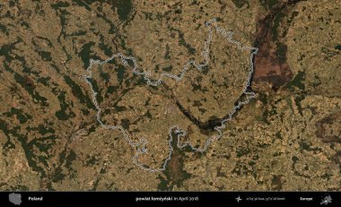powiat lomzynski. Polonya 'nın idari bölgesini, Nisan 2018' de çekilen Kopernik Nöbetçi karolarından oluşan bir uydu görüntüsüne göre özetledik.