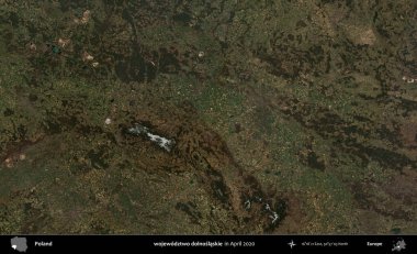 wojewodz2 dolnoslaskie. Nisan 2020 'de Copernicus Sentinel karolarından oluşan bir uydu görüntüsü üzerine Polonya' nın idari bölgesi